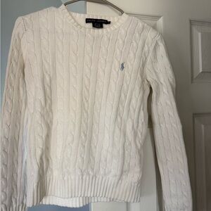 Ralph Lauren Ivory Cable-Knit Crew Sweater